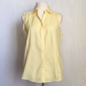 TALBOTS PETITES SLEEVELESS LOW BUTTONED TOP SZ 8P